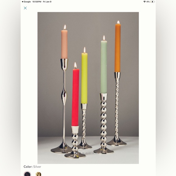 Anthropologie Lumiere Metal Candle Holders- set of 2 NEW